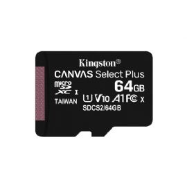 KINGSTON MICRO SDHC 64GB CANVAS SELECT 80R CL10 UHS-I CON ADATTATORE SD - SDCS2⁄64GB