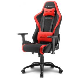 SHARKOON SKILLER SGS2 SEDIA GAMING IN TESSUTO, BRACCIOLI E SCHIENALE REGOLABILI, TELAIO ACCIAIO, DOPPIO CUSCINO SUPPORTO CERVICALE E LOMBARE, BLACK/RED - SKILLER SGS2 BK⁄RD