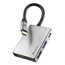 NGS ADATTATORE MULTIPORTA USB-C DA 4 A 1 IN ALLUMINIO USB-C 5V/0,9 A, 5Gbps, 3840 x 2160 pixel, 1 x - WONDERDOCK4