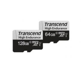 TRANSCEND MEMORY CARD 64GB microSD w/ adapter U1, High Endurance - TS64GUSD350V