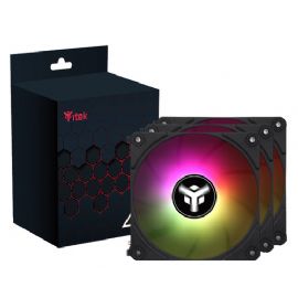 ITEK KIT 3X VENTOLA PER CASE UW12 BLACK - 12CM, ARGB  SYNC 5V 3PIN, 4PIN PWM, SENZA FILI - ITCFAK3UW12B