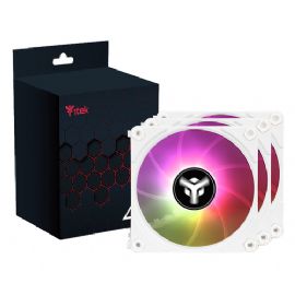 ITEK KIT 3X VENTOLA PER CASE UW12 WHITE - 12CM,  ARGB SYNC 5V 3PIN, 4PIN PWM, SENZA FILI - ITCFAK3UW12W
