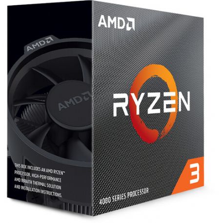 AMD CPU RYZEN 3, 4100, AM4, 4.00GHz 4 CORE, CACHE 6MB, 65W WRAITH STEALTH COOLER - 100-100000510BOX