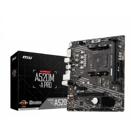 MSI MB AMD A520, A520M-A PRO AM4 2DDR4 11PCI-Ex16, 1M2, 4SATA3, 6USB3 - A520M-A PRO