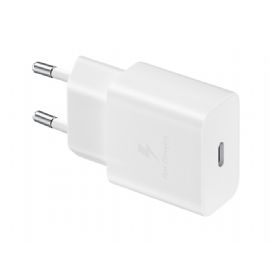 SAMSUNG CARICABATTERIA DA RETE SUPER FAST CHARGING 15W USB-C+ CAVO TYPE-C WHITE - EP-T1510XWEGEU