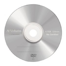 VERBATIM DVD-R 16X, 4,7GB, 5 PACK BRANDED JEWEL CASE, MATT SILVER - 43519