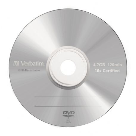 VERBATIM DVD-R 16X, 4,7GB, 5 PACK BRANDED JEWEL CASE, MATT SILVER - 43519