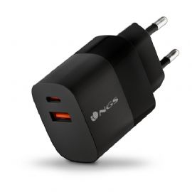NGS CARICATORE DA PARETE ULTRAVELOCE DA 45W CON 2 PORTE: USB-C + USB-A - BUD 45W