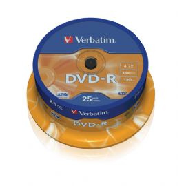VERBATIM DVD-R 4.7GB, 120 MINUTI, PACK 25 DVD - 43522