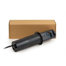LINK MULTIPRESA DA TAVOLO ESTRAIBILE CON UNA PORTA UNIVERSALE ITA/SCHUKO, CARICABATTERIE SENZA FILI - LKMP10